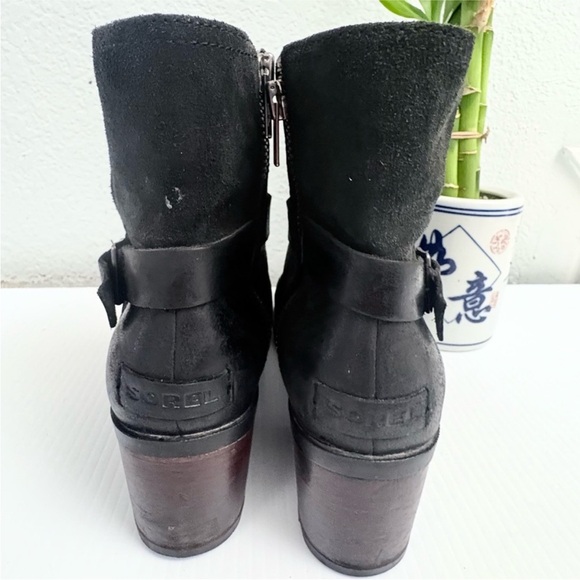 SOREL Cate Black Heeled Women’s Boots Size 9 - Picture 4 of 11